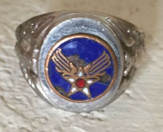 Vintage Wwii Us Army Air Forces Sterling Silver Ring Sz 10