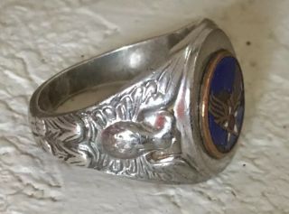 VINTAGE WWII US ARMY AIR FORCES STERLING SILVER RING SZ 10 2