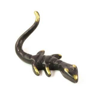 Walter Bosse Lizard Figurine Vtg Mid Century Mini Austria Brass 50s Salamander