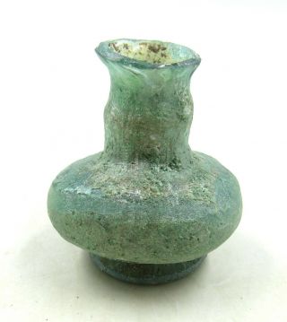 Authentic Ancient Roman Era Glass Cosmetics Jar / Bottle - L786