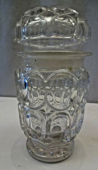 Vintage Glass Jar Sugar Pot Jam Preserved Bottle With Lid Press Old Collectible