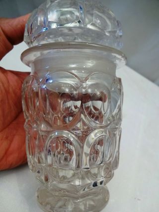 Vintage Glass Jar Sugar Pot Jam Preserved Bottle With Lid Press Old Collectible 4