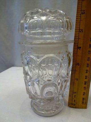 Vintage Glass Jar Sugar Pot Jam Preserved Bottle With Lid Press Old Collectible 8