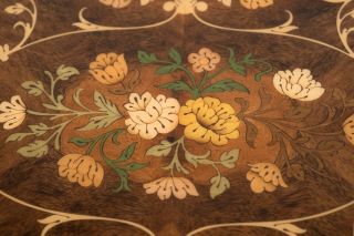 Vtg Italian Marquetry Inlaid Serving/ Dresser Tray French Empire Style Floral 2