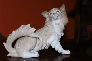 Vintage Lladro Papillon Dog Figurine 4857 Retired 11 " Long