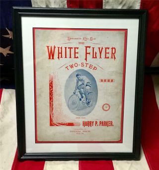 Vintage 1890s The White Flyer Sheet Music Cycling Eddie Bald Columbia Bicycles