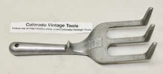 9” Vintage Garden Tool: 3 Tine Hand Cultivator - Claw / Cast Aluminum / $5 Ships