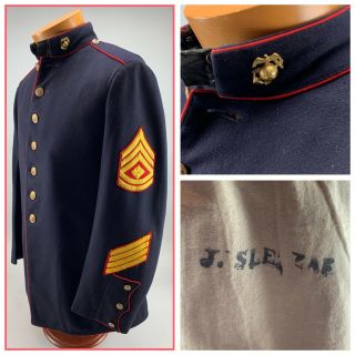 1930’s Usmc - China Marine - Dress Blues 1st Sgt With Droop Wing Egas