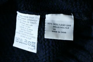 RARE VINTAGE MEN ' S POLO RALPH LAUREN HAND KNIT WOOL NAVY WHITE STAR SWEATER XL 4