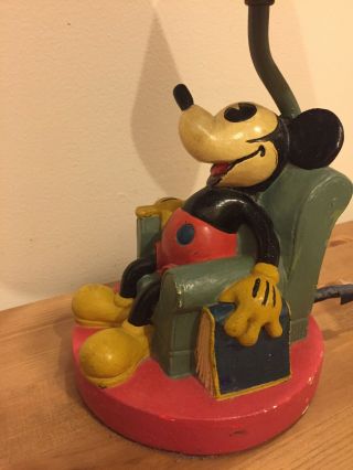 Rare 1930 Soreng Manegold Mickey Mouse Antique Lamp W/Shade Early Compo 7