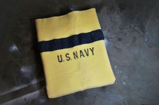 Vintage WWII Era 1940s US Navy ship Wool Blanket 77x55 Rare Exc. 2