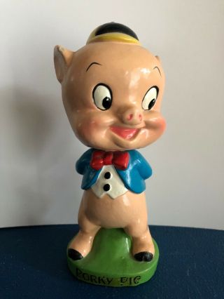 (vtg) 1960s Warner Bros Porky Pig Nodder Bobblehead Doll Japan
