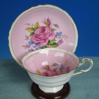 Paragon China Majesty Queen - Pink Rose Flowers - Tea Cup & Saucer