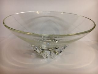 Steuben Crystal Glass Footed Centerpiece Bowl Vintage 60 