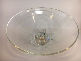 Steuben Crystal Glass Footed Centerpiece Bowl Vintage 60 ' s Donald Pollard Peony 3