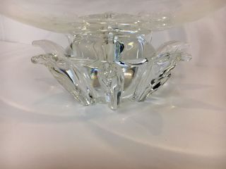 Steuben Crystal Glass Footed Centerpiece Bowl Vintage 60 ' s Donald Pollard Peony 5