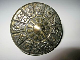 Estate Find Vintage Ajax Zodiac Signs Astrology Brass Cabinet/drawer Pull Handle