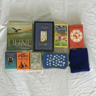 Set Of 8 Tarot Ancient,  Medicine Cards,  Gypsy Witch,  Dragon Mystique,  Pomo Tarot