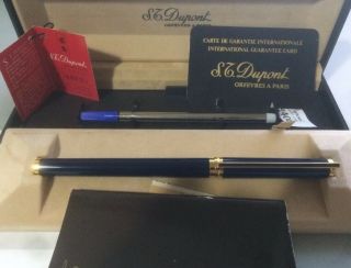VINTAGE ST Dupont Classic blue Chinese lacquer ballpoint pen OLD STOCK 5
