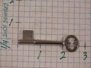 Skeleton Bit Key Vintage / Antique Lock Key Mortise Lock Doors Uncut ab26 2