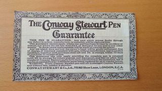 Vintage 1950s CONWAY STEWART 100 Fountain Pen and guarantee 8