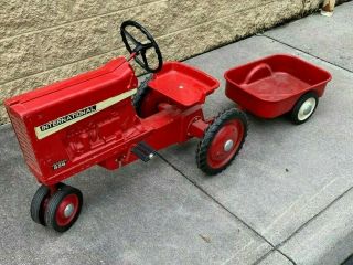 Vintage International Farmall Pedal Tractor With Trailer