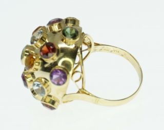 Designer Vintage 18k Yellow Gold H Stern Sputnik Gemstone Dome Ring Size 7.  25 2