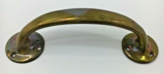 Old Antique Vintage Brass Door Pull Handle 15.  4cm Long (ref4)