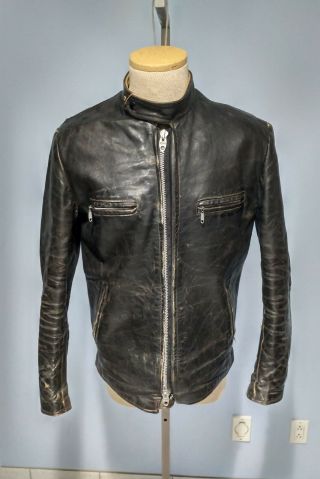 Vintage Brimaco Leather Cafe Racer Motorcycle Jacket Size 40