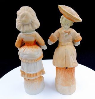 GERMAN PORCELAIN BISQUE VICTORIAN COUPLE IN FINERY 9 1/4 
