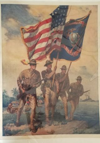 1932 U.  S.  Marine Corps Recruiting Poster - Vintage Usmc