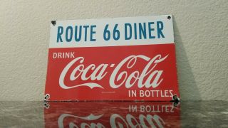 Vintage Us Route 66 Porcelain Gas Coca Cola General Store Diner Service Sign