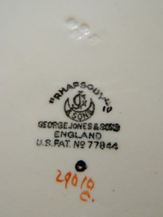 2 Antique George Jones RHAPSODY BLACK Square Plates pre 1921 7