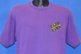 vintage 90s WWF RAZOR RAMON SAY HELLO TO THE BAD GUY WRESTLING PURPLE t - shirt L 2
