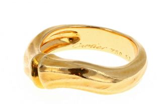 Vintage France Cartier 18K Yellow Gold Bamboo Ring 7.  5 g 2