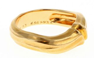 Vintage France Cartier 18K Yellow Gold Bamboo Ring 7.  5 g 3