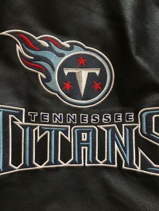 Vtg 1999 Tennessee Titans Leather Coat Bomber Jacket Size 4x Carl Banks G - Iii