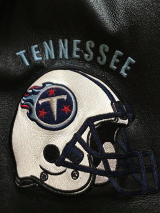 Vtg 1999 Tennessee Titans Leather Coat Bomber Jacket Size 4X Carl Banks G - III 2