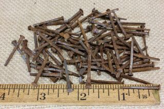 1” Old Square Nails 100 Real 1850’s Vintage Rusty Patina 5/32” Small Head Brads