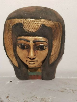 Rare Antique Ancient Egyptian Queen Nefertari Mask Advisor Wif Ramses1279–1213bc