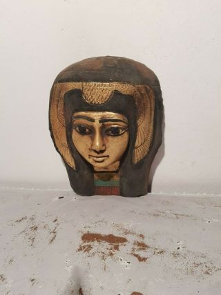 Rare Antique Ancient Egyptian Queen Nefertari Mask Advisor Wif Ramses1279–1213BC 2