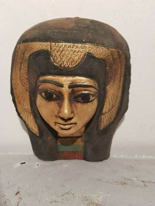 Rare Antique Ancient Egyptian Queen Nefertari Mask Advisor Wif Ramses1279–1213BC 6