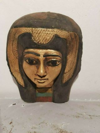 Rare Antique Ancient Egyptian Queen Nefertari Mask Advisor Wif Ramses1279–1213BC 8