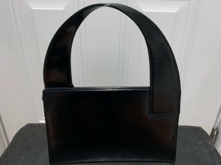 Vintage Low Use Gucci Black Patent Leather Handbag Purse