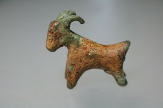 Ancient Interesting Roman Bronze Figurine Goat 1st - 4th Century Ad