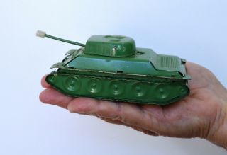 Vintage Soviet Russian Ussr Tin Toy Armoured Military Vehicle Tank Friction