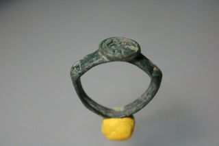 Ancient Fantastic Roman Bronze Ring Eagle 1st - 3rd Century Ad