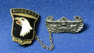 Wwii 101st Airborne Division Glider Pilot Home Front Sweetheart Pins Very Rare