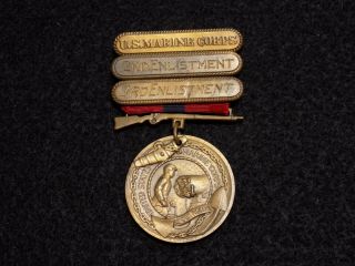 1928 Pre - Wwii Era Usmc Good Conduct Medal - Named & Numbered