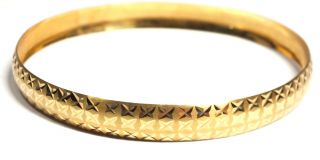 Vintage MALTESE.  750 18ct YELLOW GOLD Diamond Cut Bangle / Bracelet,  7.  98g - W34 2